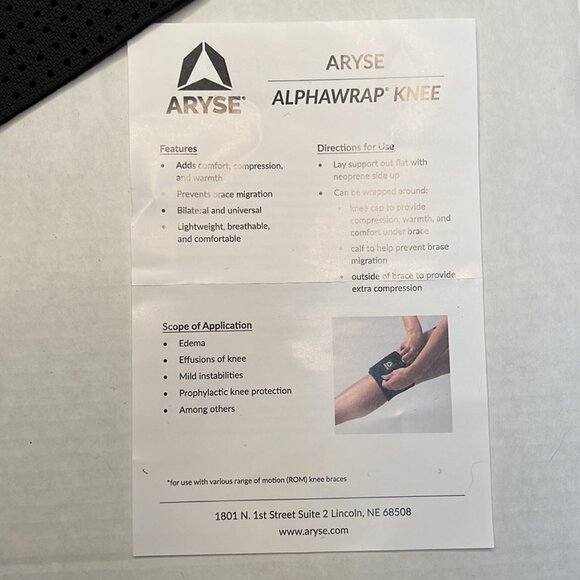 Aryse AY-97 AlphaAWrap knee wrap support L2397 size U UniversaL NEW - Picture 5 of 5
